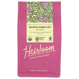 Heirloom Coffee Roasters Organic Pacayal Honey Lot Light Roast Whole Bean Coffee 12 oz