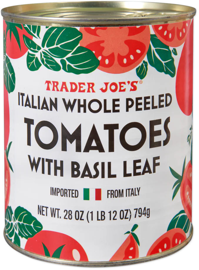 Italian Whole Peeled Tomatoes with Basil Leaf 28oz