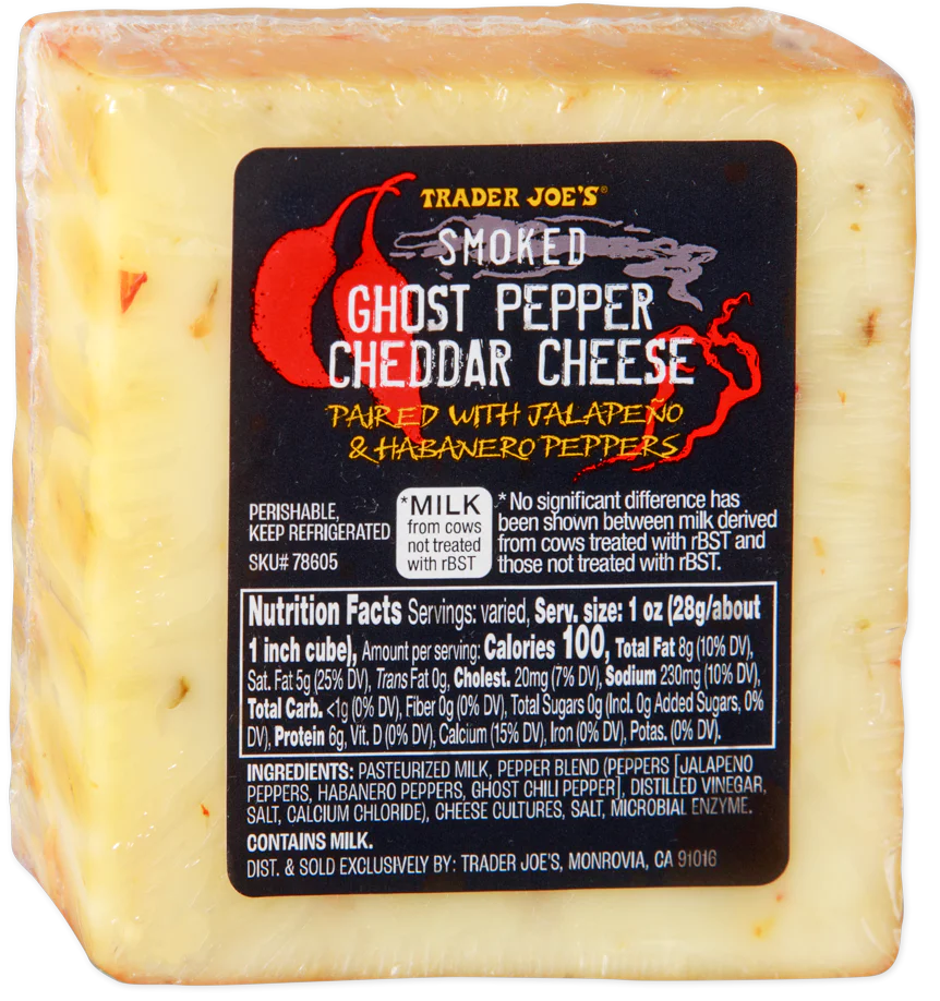 Smoked Ghost Pepper Cheddar Cheese -1LB