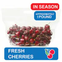 Fresh Red Cherries in Bag about 1 pound