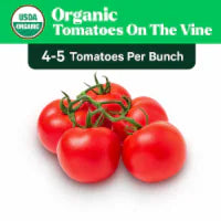 Fresh Organic On the Vine Tomatoes (4-5 Tomatoes per Bunch)