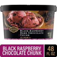 Private Selection® Black Raspberry Dark Chocolate Chunk Ice Cream Tub 48 oz