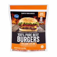 Kroger® 100% Pure Beef Quarter Pound Burgers 8 ct / 32 oz