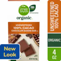 Simple Truth Organic® Unsweetened 100% Cacao Chocolate Baking Bar 4 oz