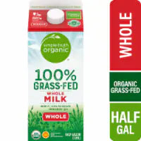Simple Truth Organic® Grass-Fed Whole Milk 1/2 gal