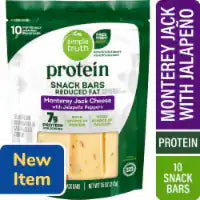 Simple Truth® Protein Reduced Fat Monterey Jack Cheese with Jalapeño Peppers Snack Bars 10 ct / 0.75 oz