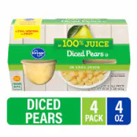 Kroger® Diced Pear Cups in 100% Juice 4 ct / 4 oz