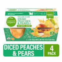 Simple Truth Organic™ Yellow Cling Diced Peaches & Pear Cups 4 ct / 4 oz