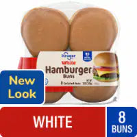 Kroger® White Hamburger Buns 8 ct / 12 oz