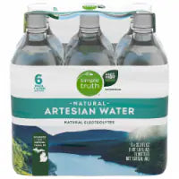 Simple Truth® Artesian Bottled Water 6 bottles / 1 liter