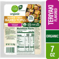 Simple Truth Organic® Super Firm Teriyaki Flavored Pre-Marinated Baked Tofu 7 oz