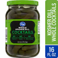 Kroger® Whole Cocktail Kosher Dill Pickles 16 fl oz