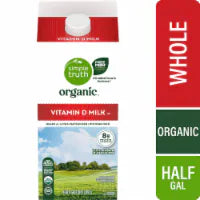 Simple Truth Organic® Vitamin D Whole Milk Half Gallon