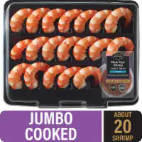 Private Selection® Cooked Jumbo Black Tiger Shrimp Peeled & Deveined Tail On with Cocktail Sauce 16 ounces