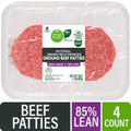 Simple Truth® 85/15 Grass Fed Natural Ground Beef Patties 4 ct / 1 lb
