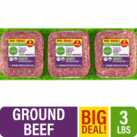 Simple Truth Organic® 85/15 Grass Fed Ground Beef Packs 3 LB 3 ct / 1 lb