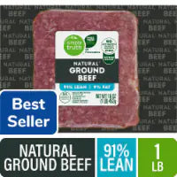 Simple Truth® 91/9 Natural Ground Beef Pack 1 LB