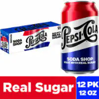 Pepsi Cola® Real Sugar Soda Cans 12 pk / 12 fl oz