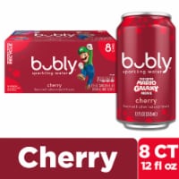 Bubly Sparkling Water, The Super Mario Galaxy Movie Cherry, Zero Sugar & Zero Calories 8 ct / 12 fl oz