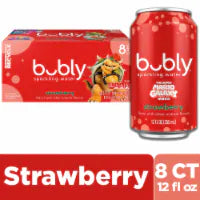 Bubly Sparkling Water, The Super Mario Galaxy Movie Strawberry, Zero Sugar & Zero Calories, 8 ct / 12 fl oz