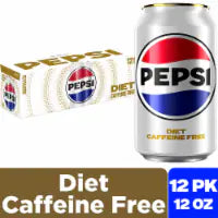 Pepsi Cola® Caffeine Free Diet Soda Cans 12 pk / 12 fl oz