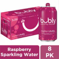 Bubly™ Raspberry Flavored Sparkling Water Cans 8 pk / 12 fl oz