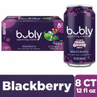 Bubly Sparkling Water, The Super Mario Galaxy Movie Blackberry, Zero Sugar & Zero Calories 8 ct / 12 fl oz