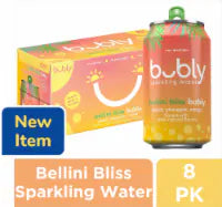 Bubly ™ Bellini Bliss Flavored Sparkling Water Cans 8 pk / 12 fl oz