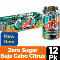 Mountain Dew® Baja Cabo Citrus Zero Sugar Tropical Punch Soda Cans 12 pk / 12 fl oz
