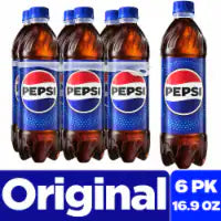 Pepsi Cola® Soda Bottles 6 pk / 16.9 fl oz