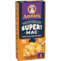 Annie's Super! Mac Shells and Real Aged Cheddar Macaroni And Cheese 6 oz