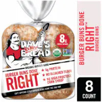 Dave's Killer Bread® Burgers Done Right™ Organic White Bread Hamburger Buns 8 ct / 18 oz