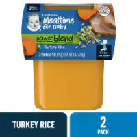 Gerber 2nd Foods Baby Foods Turkey and Rice 2 packs of 4 oz