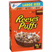 General Mills Reese’s Puffs Chocolatey Peanut Butter Large Size Cereal 16.7 oz
