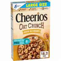 General Mills Cheerios Oat Crunch Oats 'N Honey Large Size Cereal 18.2oz