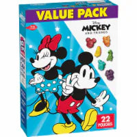 Mickey & Friends Gluten Free Fruit Flavored Snack Treat Pouches Kids School Snacks 22 ct / 0.8 oz