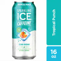 Sparkling Ice +Caffeine Zero Sugar Tropical Punch Sparkling Water 16 fl oz