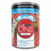 Purina ONE +Plus Natural Puppy Dog Food Wet, Classic Ground Healthy Puppy Lamb and Rice Entree 13 oz