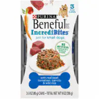Purina Beneful Small Breed Wet Dog Food With Gravy, IncrediBites with Real Beef 3 ct / 3 oz