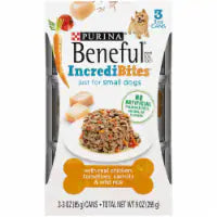 Purina Beneful Small Breed Wet Dog Food With Gravy, IncrediBites with Real Chicken 3 ct / 3 oz