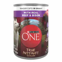 Purina ONE Natural Wet Dog Food Gravy, True Instinct Tender Cuts With Real Beef  13 ozand Bison