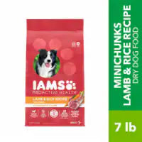 Iams Proactive Health Minichunks Dry Dog Food with Real Lamb & Rice 7 lbs