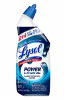 Lysol Power Toilet Bowl Cleaner, Gel Cleaner and Disinfectant, Atlantic Fresh, 24 fl oz