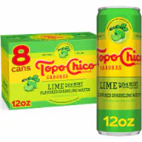 Topo Chico® Sabores Lime with Mint Extract Sparkling Water Cans 8 pk / 12 fl oz