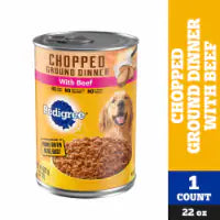Pedigree Chopped Ground Dinner Beef Adult Canned Soft Wet Dog Food 22 oz