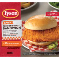 Tyson Frozen Spicy Chicken Breast Sandwich 24 OZ