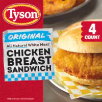 Tyson Frozen Original Chicken Breast Sandwich 4 count