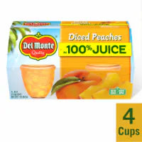Del Monte® Diced Peaches Fruit Cup Snacks in 100% Fruit Juice 4 Pack