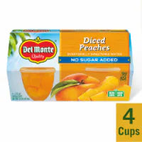 Del Monte® Diced Peaches Fruit Cup Snacks No Sugar Added 4 Pack