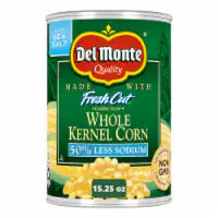 Del Monte 50% Less Sodium Golden Sweet Whole Kernel Corn 15.25 oz